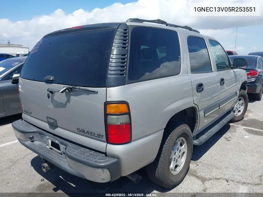2005 Chevrolet Tahoe Ls VIN: 1GNEC13V05R253551 Lot: 42255022
