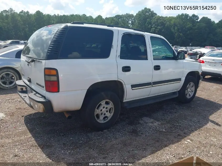2005 Chevrolet Tahoe Ls VIN: 1GNEC13V65R154250 Lot: 42633273
