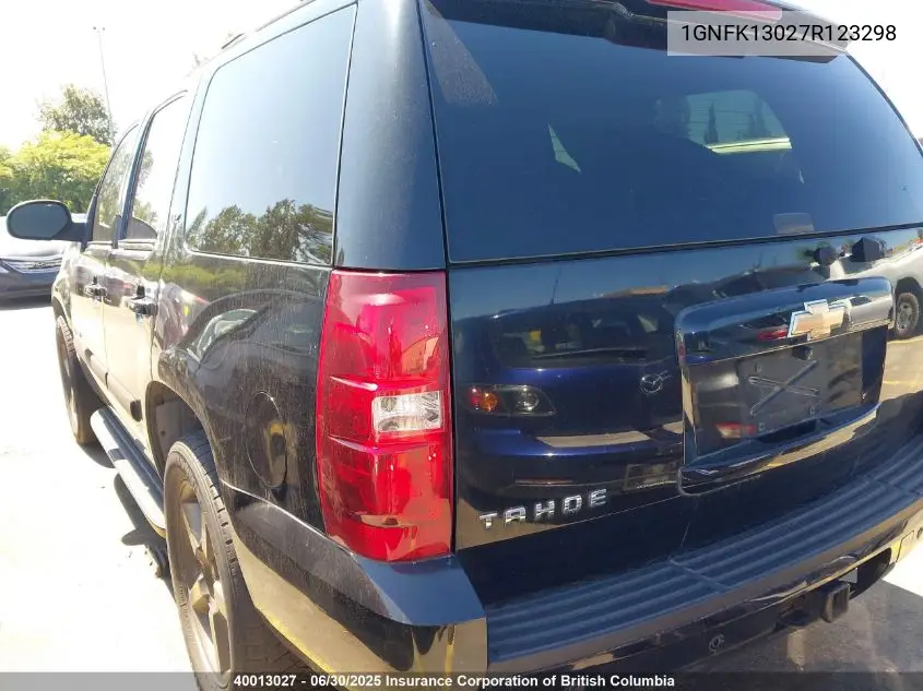 2007 Chevrolet Tahoe VIN: 1GNFK13027R123298 Lot: 40013027