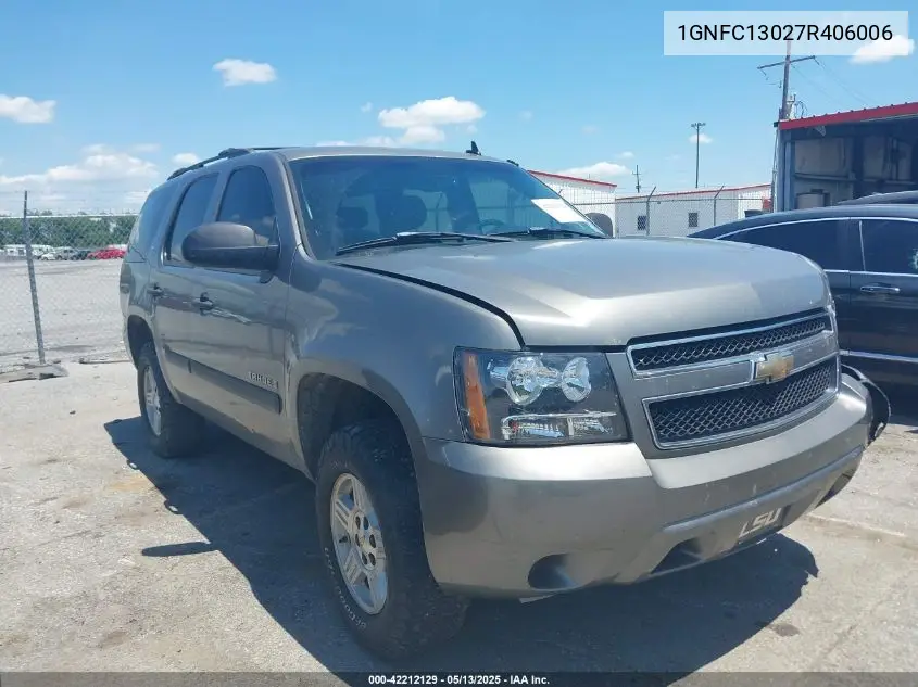 2007 Chevrolet Tahoe Ls VIN: 1GNFC13027R406006 Lot: 42212129