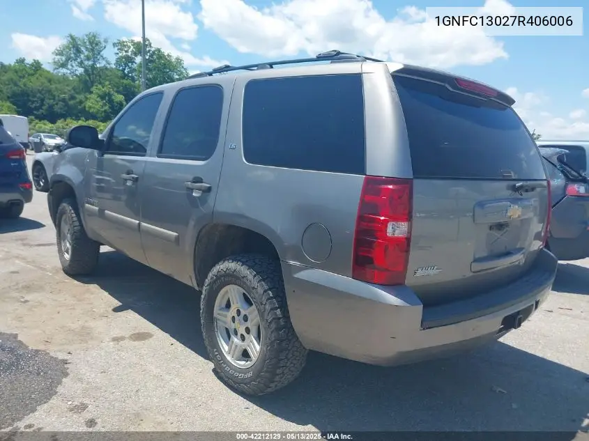 2007 Chevrolet Tahoe Ls VIN: 1GNFC13027R406006 Lot: 42212129