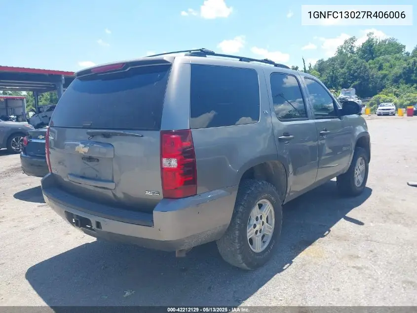 2007 Chevrolet Tahoe Ls VIN: 1GNFC13027R406006 Lot: 42212129