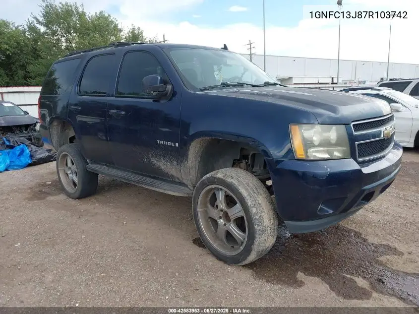 2007 Chevrolet Tahoe Lt VIN: 1GNFC13J87R103742 Lot: 42583953
