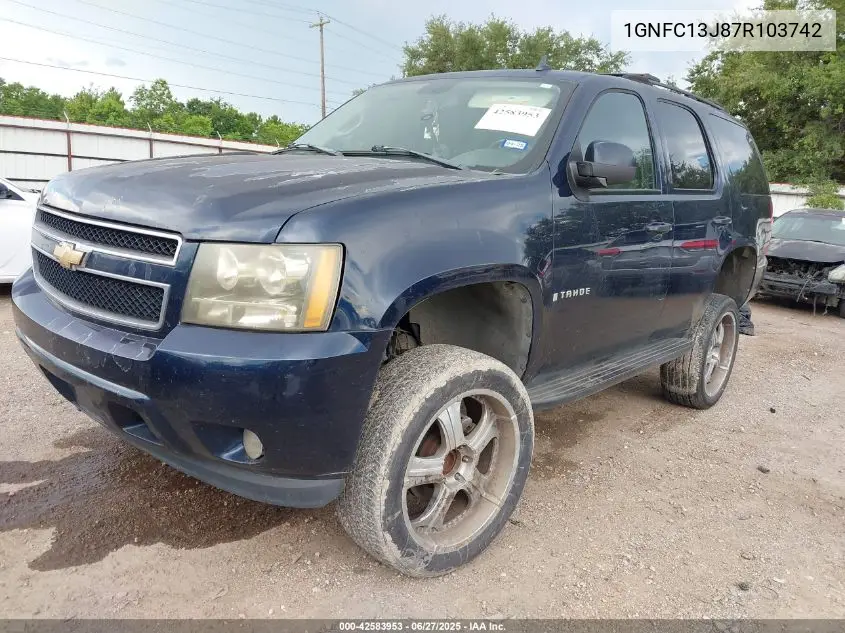 2007 Chevrolet Tahoe Lt VIN: 1GNFC13J87R103742 Lot: 42583953