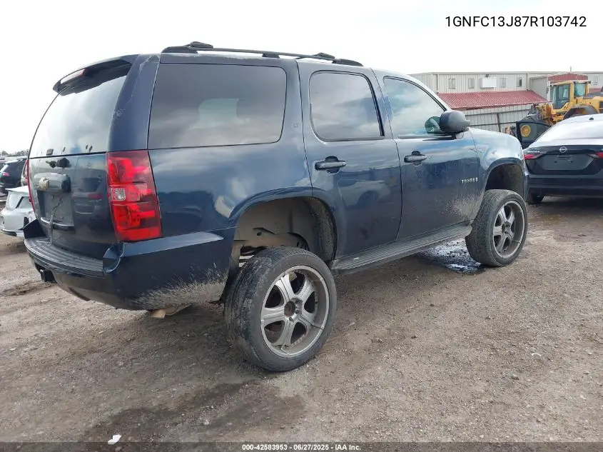 2007 Chevrolet Tahoe Lt VIN: 1GNFC13J87R103742 Lot: 42583953