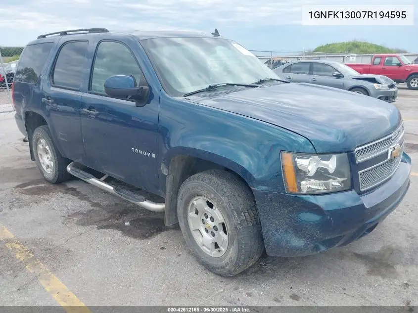 2007 Chevrolet Tahoe Lt VIN: 1GNFK13007R194595 Lot: 42612165
