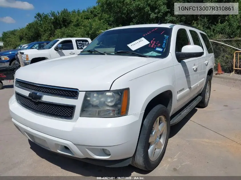 2007 Chevrolet Tahoe Lt VIN: 1GNFC13007R310861 Lot: 42621401