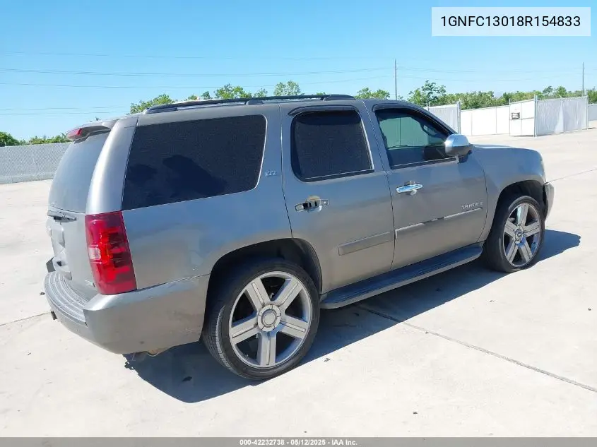 2008 Chevrolet Tahoe Ltz VIN: 1GNFC13018R154833 Lot: 42232738