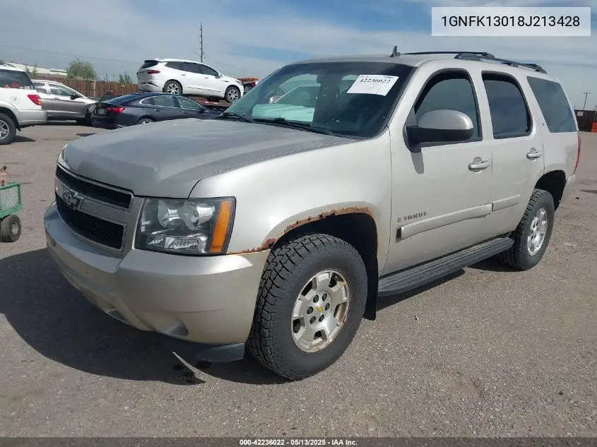 2008 Chevrolet Tahoe Lt VIN: 1GNFK13018J213428 Lot: 42236022