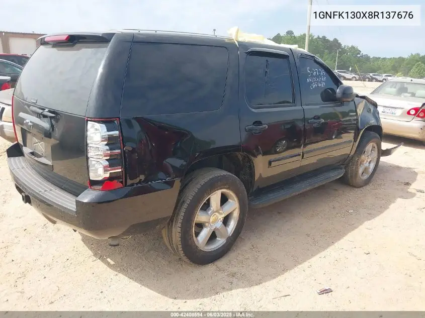 2008 Chevrolet Tahoe Lt VIN: 1GNFK130X8R137676 Lot: 42408594
