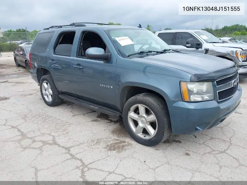 2008 Chevrolet Tahoe Lt VIN: 1GNFK13048J151555 Lot: 42596779