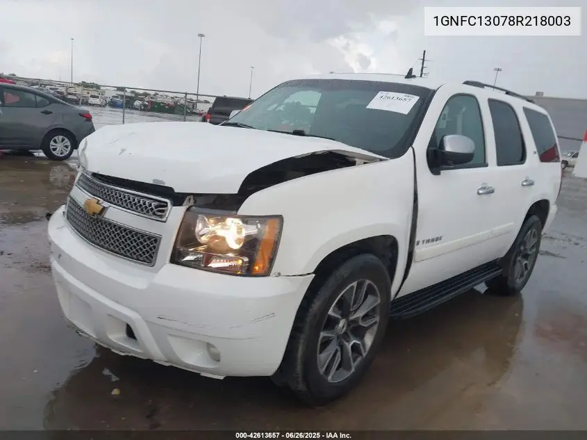 2008 Chevrolet Tahoe Ltz VIN: 1GNFC13078R218003 Lot: 42613657