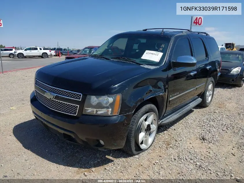 2009 Chevrolet Tahoe Ltz VIN: 1GNFK33039R171598 Lot: 42598512