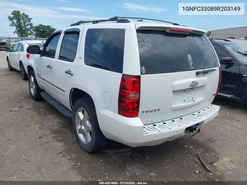 2009 Chevrolet Tahoe Ltz VIN: 1GNFC33089R203149 Lot: 42816692