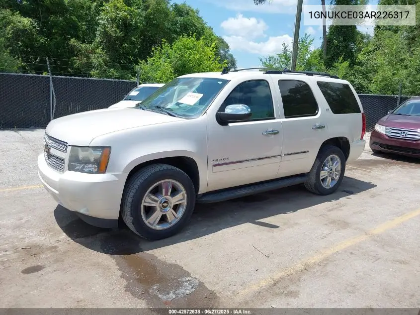 2010 Chevrolet Tahoe Ltz VIN: 1GNUKCE03AR226317 Lot: 42572638
