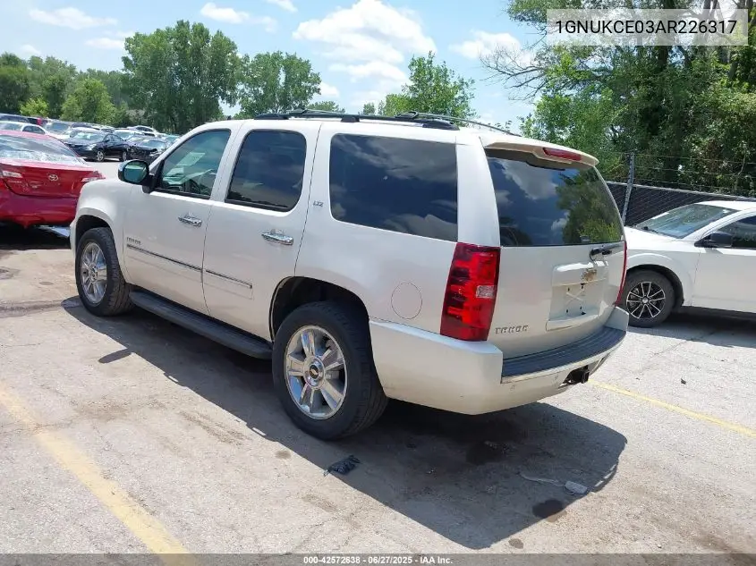 2010 Chevrolet Tahoe Ltz VIN: 1GNUKCE03AR226317 Lot: 42572638
