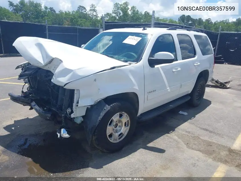 2011 Chevrolet Tahoe Ls VIN: 1GNSCAE00BR357599 Lot: 42243622