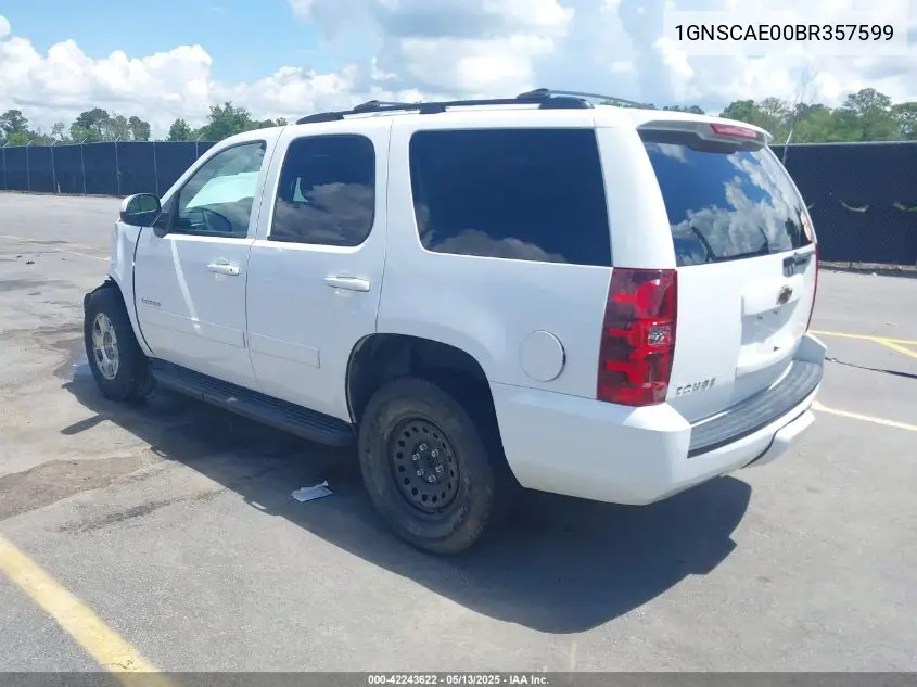 2011 Chevrolet Tahoe Ls VIN: 1GNSCAE00BR357599 Lot: 42243622