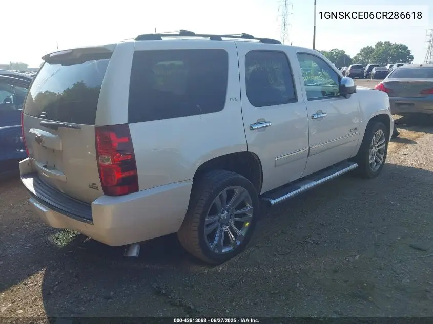 2012 Chevrolet Tahoe Ltz VIN: 1GNSKCE06CR286618 Lot: 42613068