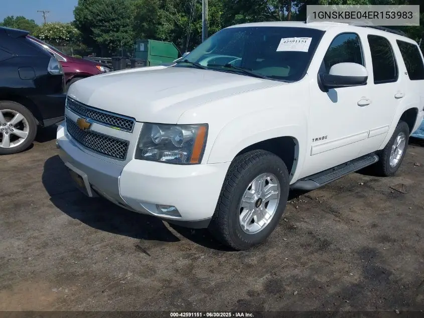 2014 Chevrolet Tahoe Lt VIN: 1GNSKBE04ER153983 Lot: 42591151