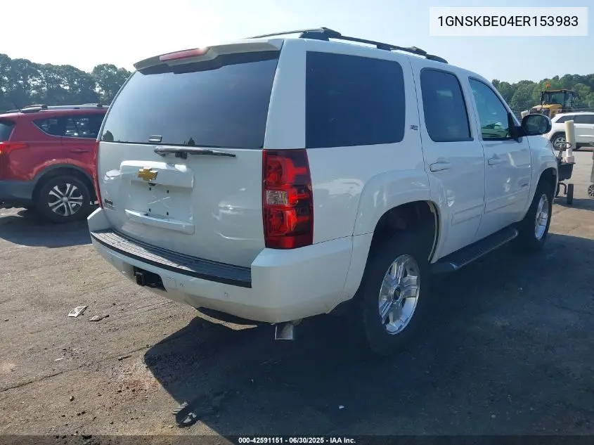2014 Chevrolet Tahoe Lt VIN: 1GNSKBE04ER153983 Lot: 42591151