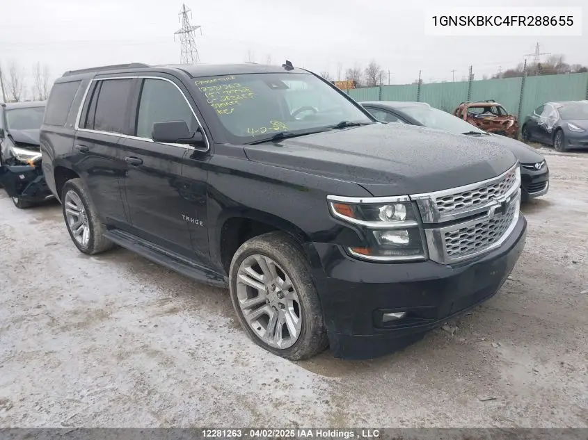 2015 Chevrolet Tahoe K1500 Lt VIN: 1GNSKBKC4FR288655 Lot: 12281263