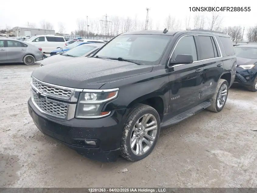 2015 Chevrolet Tahoe K1500 Lt VIN: 1GNSKBKC4FR288655 Lot: 12281263