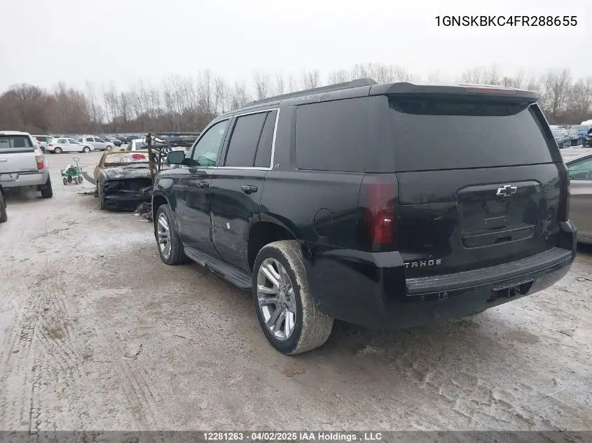 2015 Chevrolet Tahoe K1500 Lt VIN: 1GNSKBKC4FR288655 Lot: 12281263