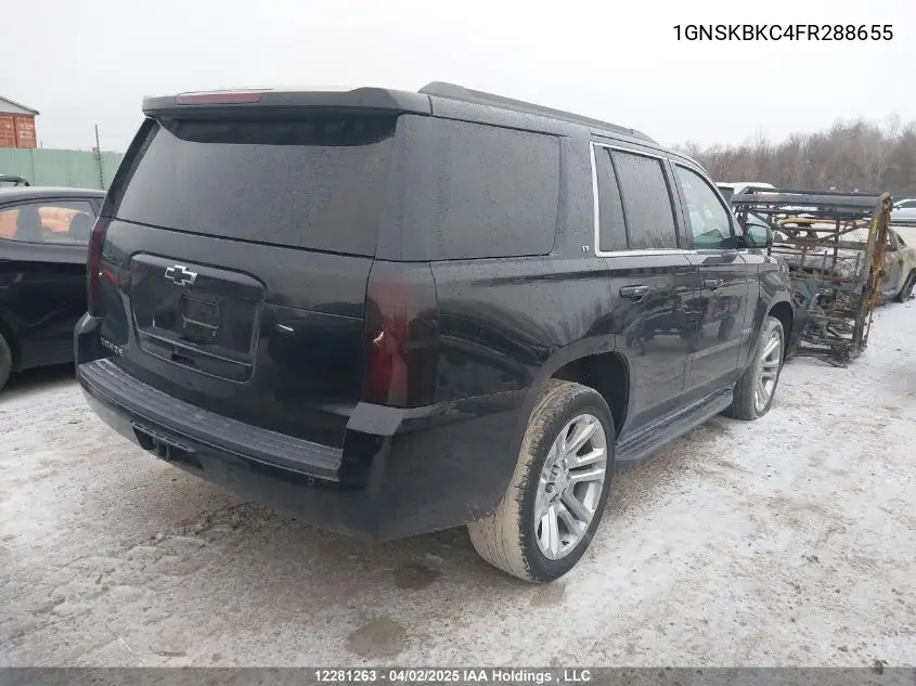 2015 Chevrolet Tahoe K1500 Lt VIN: 1GNSKBKC4FR288655 Lot: 12281263