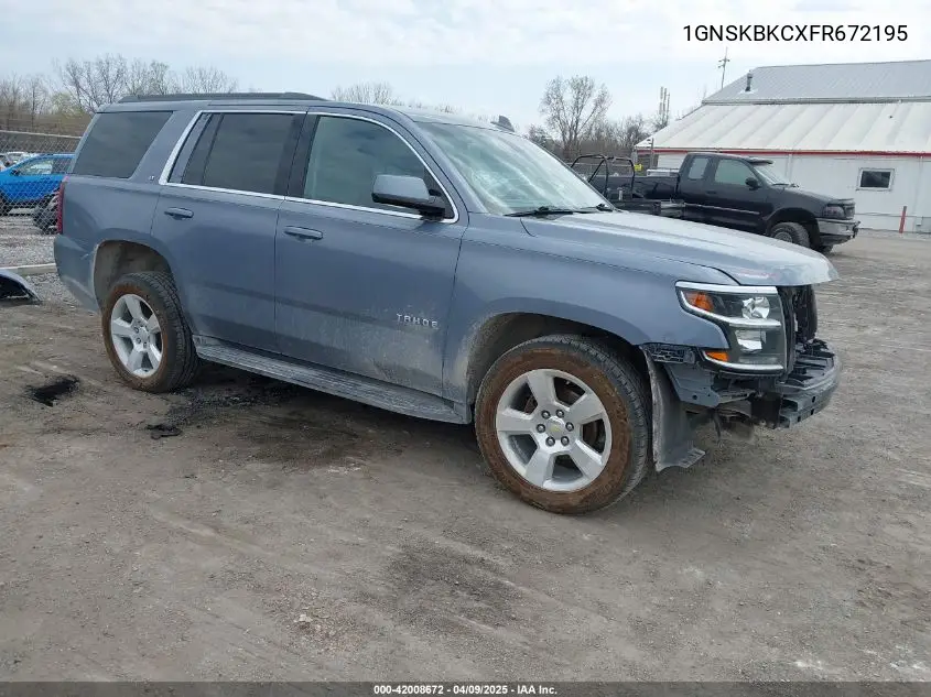 2015 Chevrolet Tahoe Lt VIN: 1GNSKBKCXFR672195 Lot: 42008672