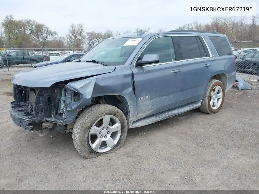 2015 Chevrolet Tahoe Lt VIN: 1GNSKBKCXFR672195 Lot: 42008672