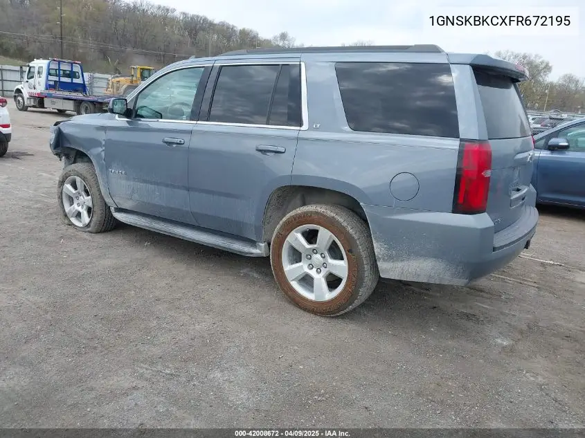 2015 Chevrolet Tahoe Lt VIN: 1GNSKBKCXFR672195 Lot: 42008672