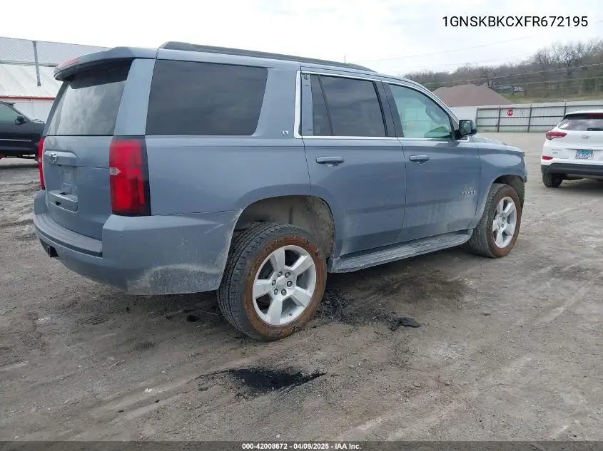 2015 Chevrolet Tahoe Lt VIN: 1GNSKBKCXFR672195 Lot: 42008672