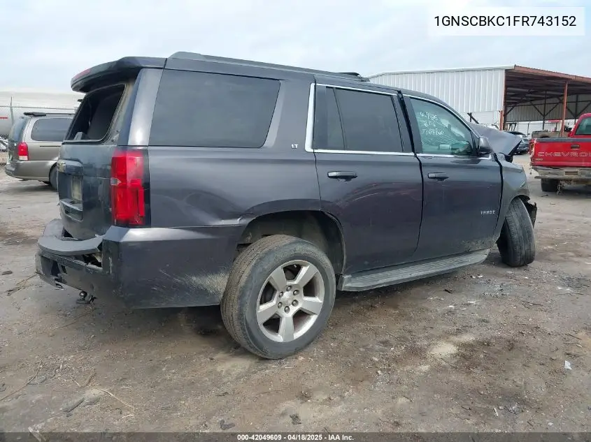 2015 Chevrolet Tahoe Lt VIN: 1GNSCBKC1FR743152 Lot: 42049609