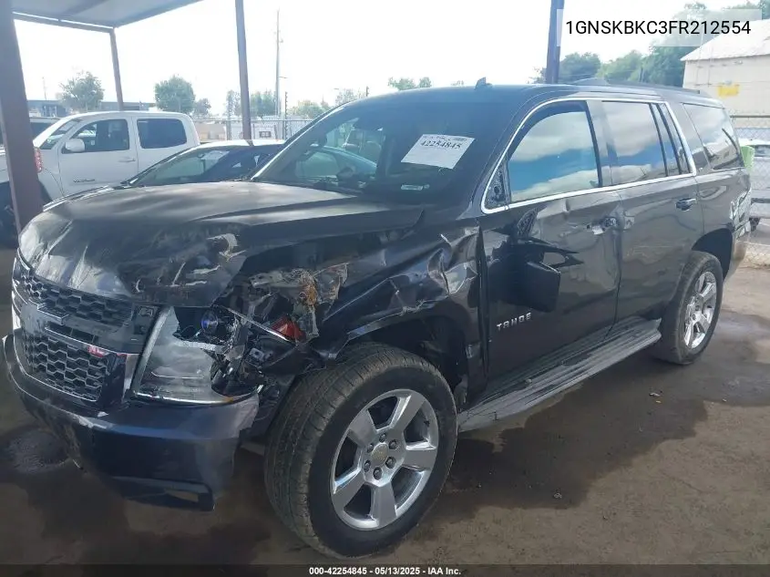 2015 Chevrolet Tahoe Lt VIN: 1GNSKBKC3FR212554 Lot: 42254845