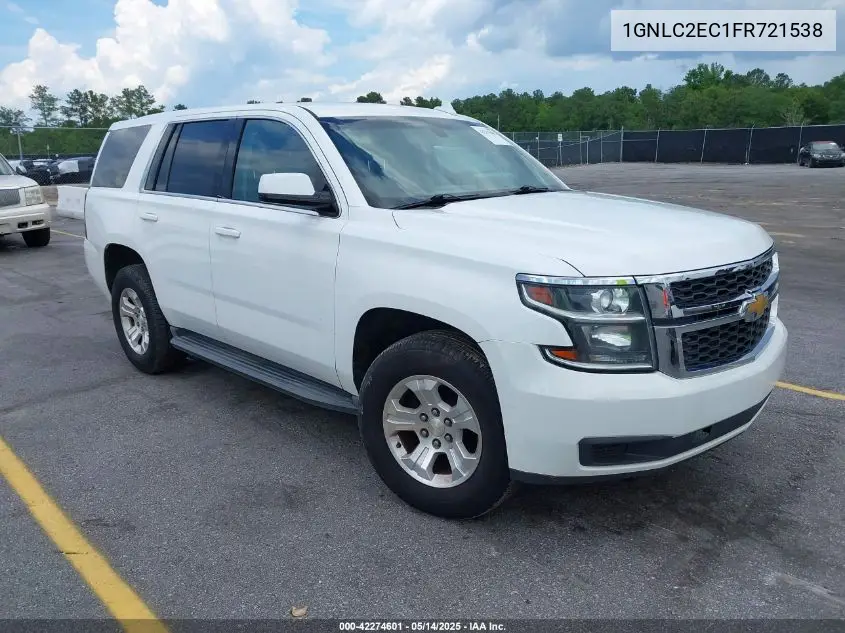 2015 Chevrolet Tahoe Commercial Fleet VIN: 1GNLC2EC1FR721538 Lot: 42274601