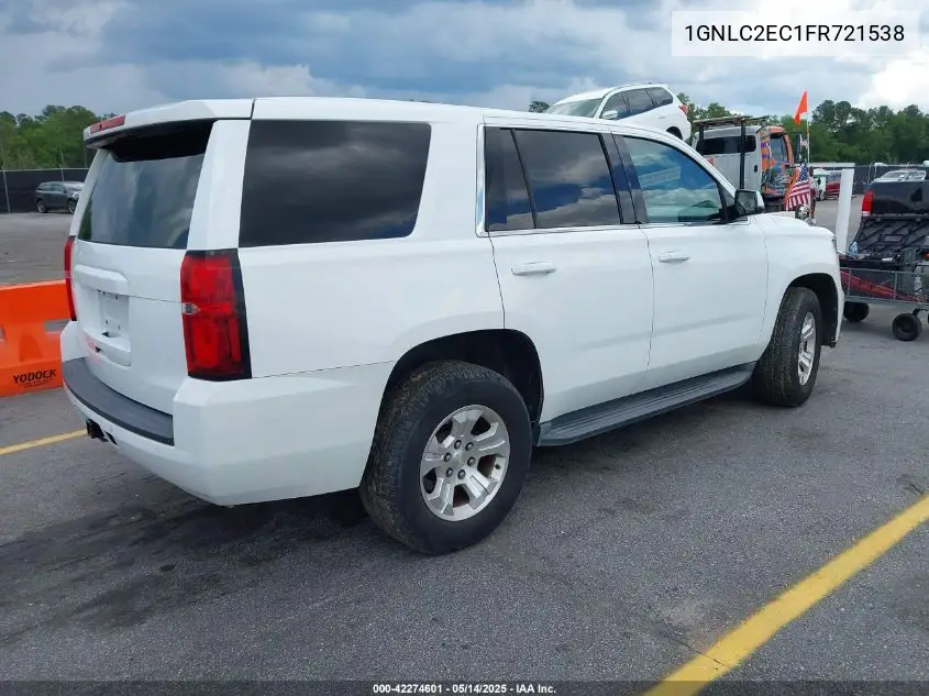 2015 Chevrolet Tahoe Commercial Fleet VIN: 1GNLC2EC1FR721538 Lot: 42274601