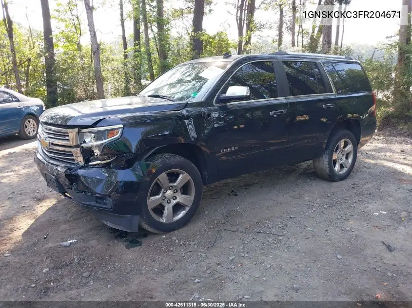 2015 Chevrolet Tahoe Ltz VIN: 1GNSKCKC3FR204671 Lot: 42611315
