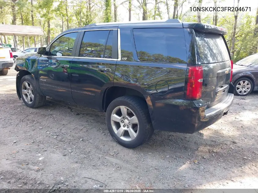 2015 Chevrolet Tahoe Ltz VIN: 1GNSKCKC3FR204671 Lot: 42611315