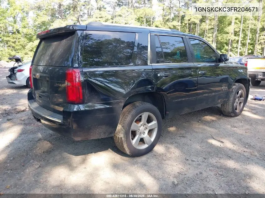 2015 Chevrolet Tahoe Ltz VIN: 1GNSKCKC3FR204671 Lot: 42611315