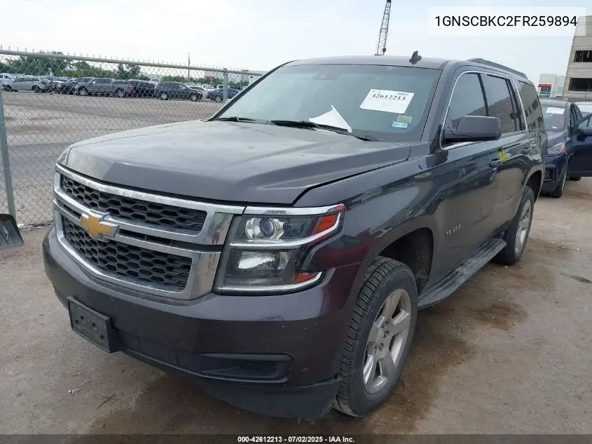 2015 Chevrolet Tahoe Lt VIN: 1GNSCBKC2FR259894 Lot: 42612213