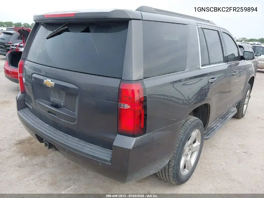2015 Chevrolet Tahoe Lt VIN: 1GNSCBKC2FR259894 Lot: 42612213