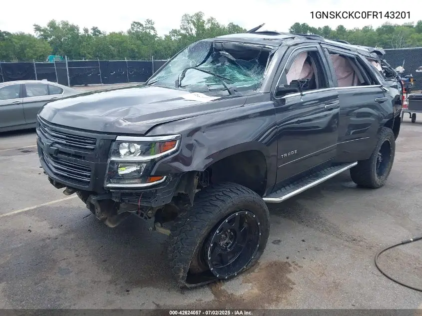 2015 Chevrolet Tahoe Ltz VIN: 1GNSKCKC0FR143201 Lot: 42624057