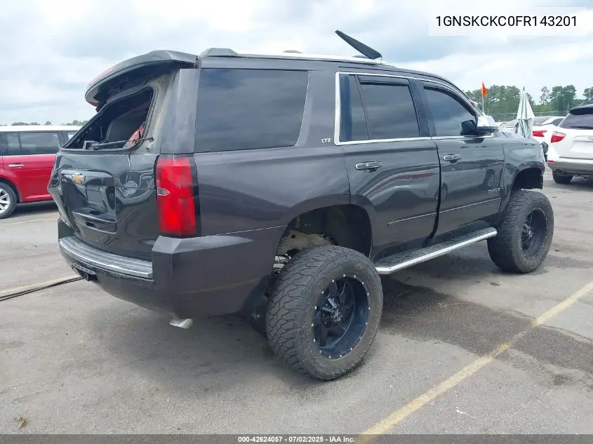 2015 Chevrolet Tahoe Ltz VIN: 1GNSKCKC0FR143201 Lot: 42624057