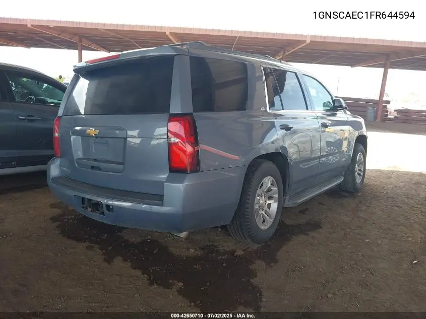 2015 Chevrolet Tahoe Ls VIN: 1GNSCAEC1FR644594 Lot: 42650710