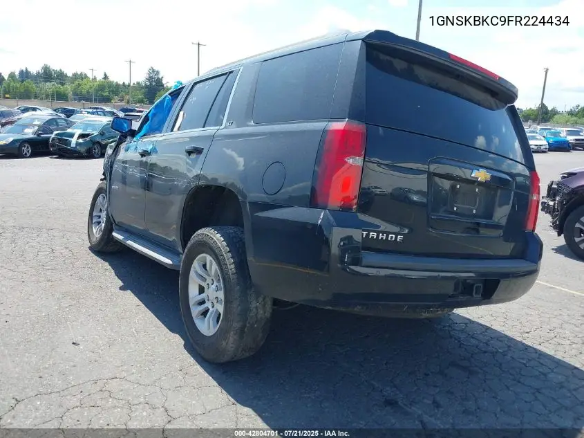 2015 Chevrolet Tahoe Lt VIN: 1GNSKBKC9FR224434 Lot: 42804701
