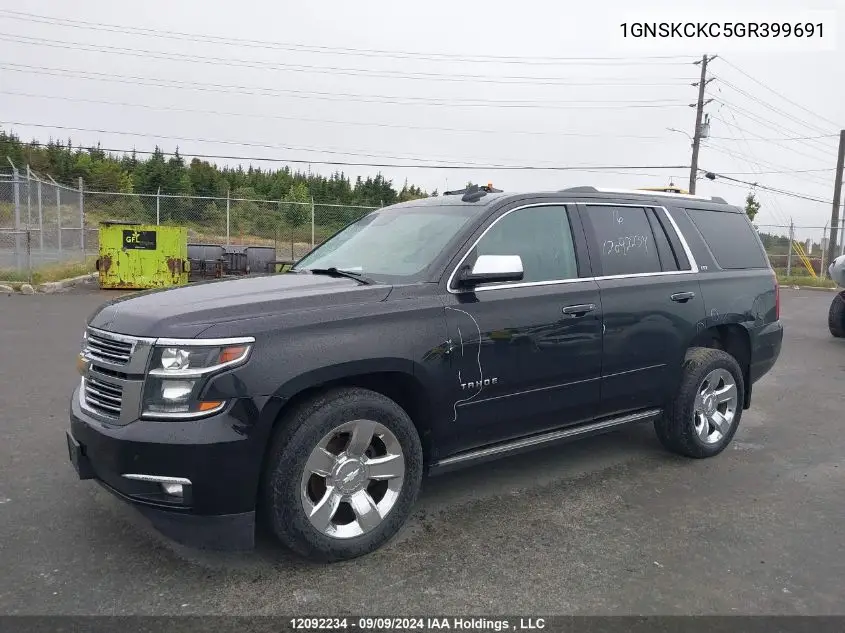 2016 Chevrolet Tahoe VIN: 1GNSKCKC5GR399691 Lot: 12092234