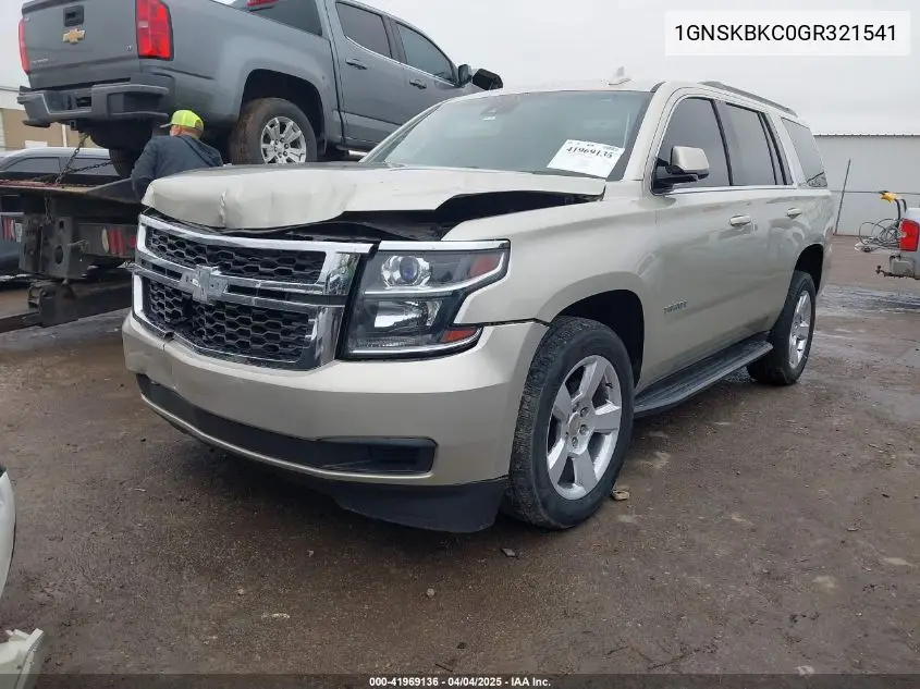 2016 Chevrolet Tahoe Lt VIN: 1GNSKBKC0GR321541 Lot: 41969136