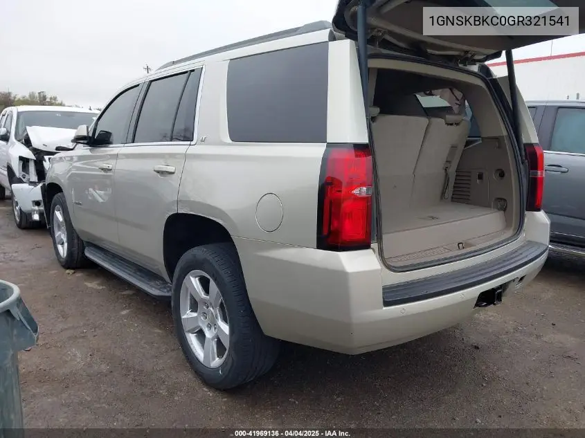 2016 Chevrolet Tahoe Lt VIN: 1GNSKBKC0GR321541 Lot: 41969136