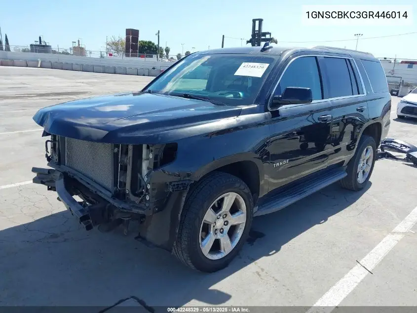 2016 Chevrolet Tahoe Lt VIN: 1GNSCBKC3GR446014 Lot: 42248329